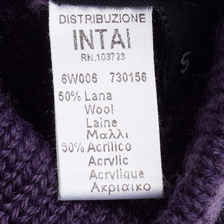 Pre Owned Emporio Armani Purple Wool Gloves S
