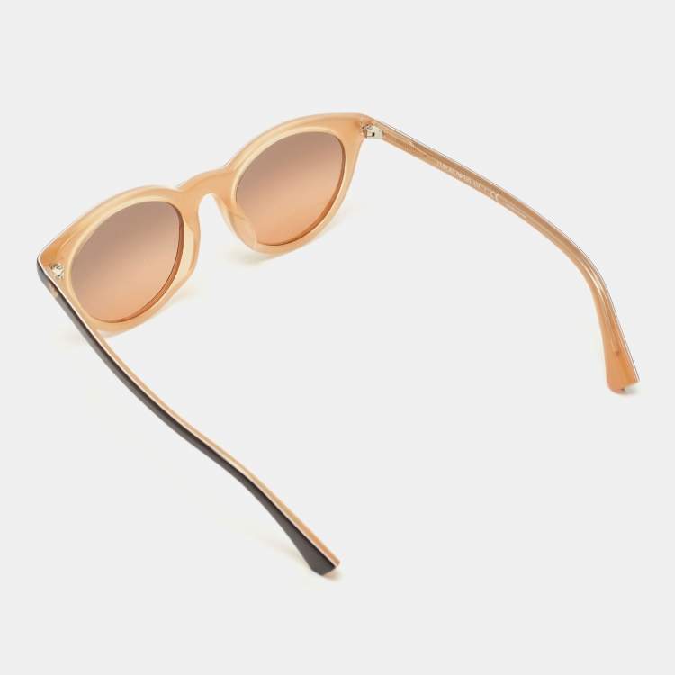 Pre Owned Emporio Armani Dark Brown EA4061F Round Sunglasses
