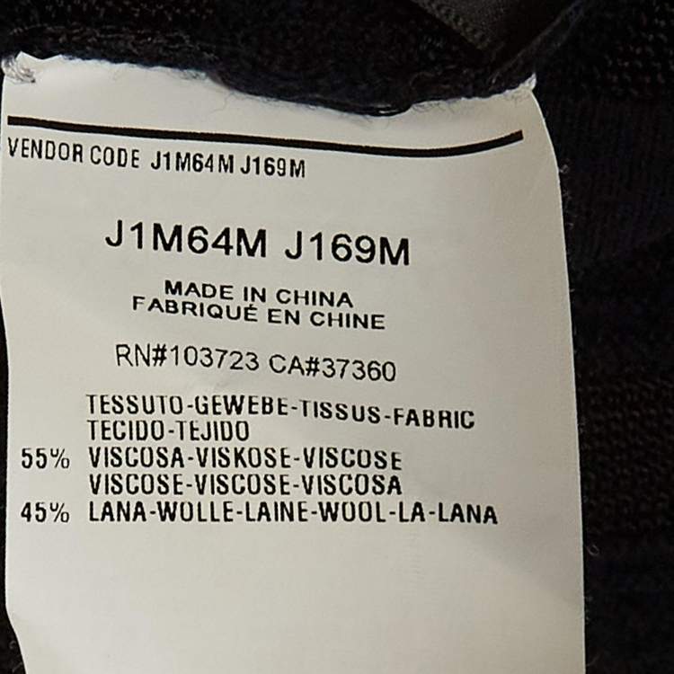 Pre Owned Emporio Armani Black Stripe Knit Sweatshirt L  