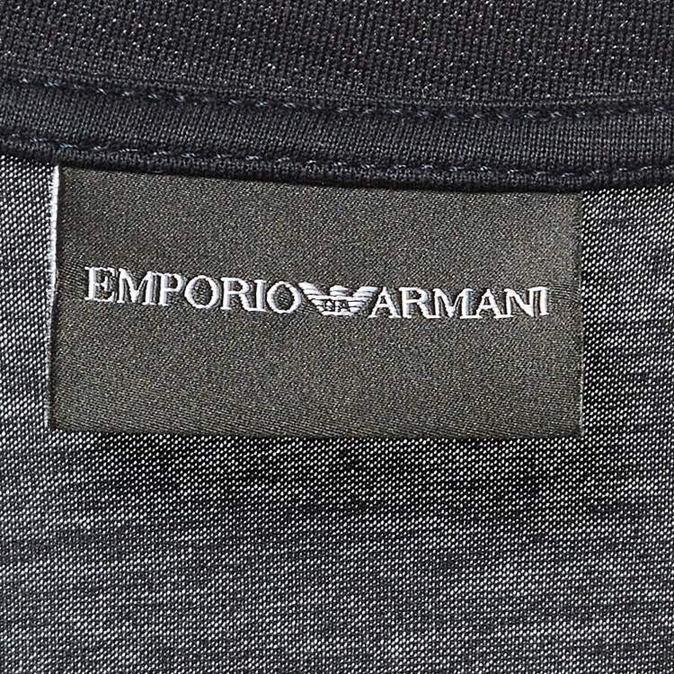 Pre Owned Emporio Armani Black Lyocell Blend Crewneck T-Shirt XL
