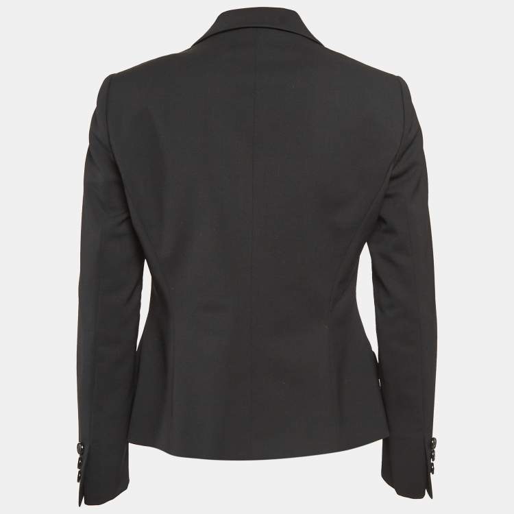 Pre Owned Emporio Armani Black Wool Single Breasted Blazer M