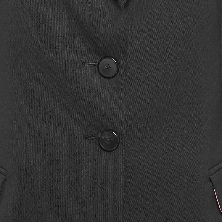 Pre Owned Emporio Armani Black Wool Single Breasted Blazer M