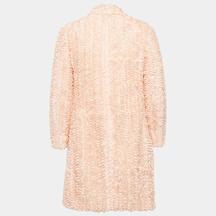 Pre Owned Emporio Armani Pink Ribbon Detail Tulle Mid-Length Coat XS