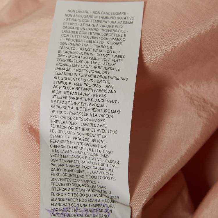 Pre Owned Emporio Armani Pink Ribbon Detail Tulle Mid-Length Coat XS