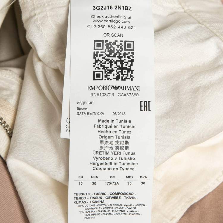 Pre Owned Emporio Armani Pink Denim Crop Jeans L Waist 34"