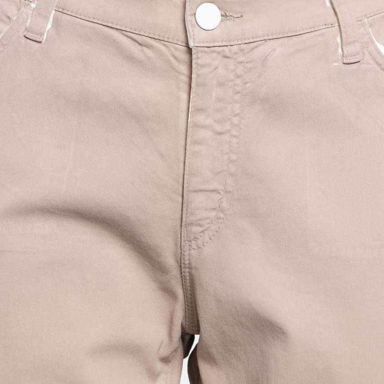 Pre Owned Emporio Armani Pink Denim Crop Jeans L Waist 34"