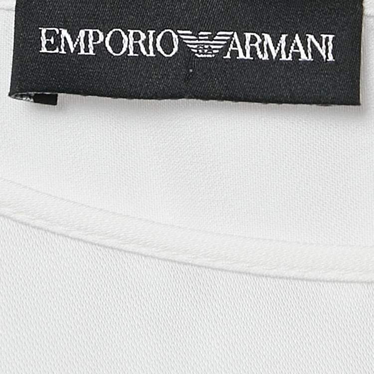 Pre Owned Emporio Armani White Crepe Top XXL
