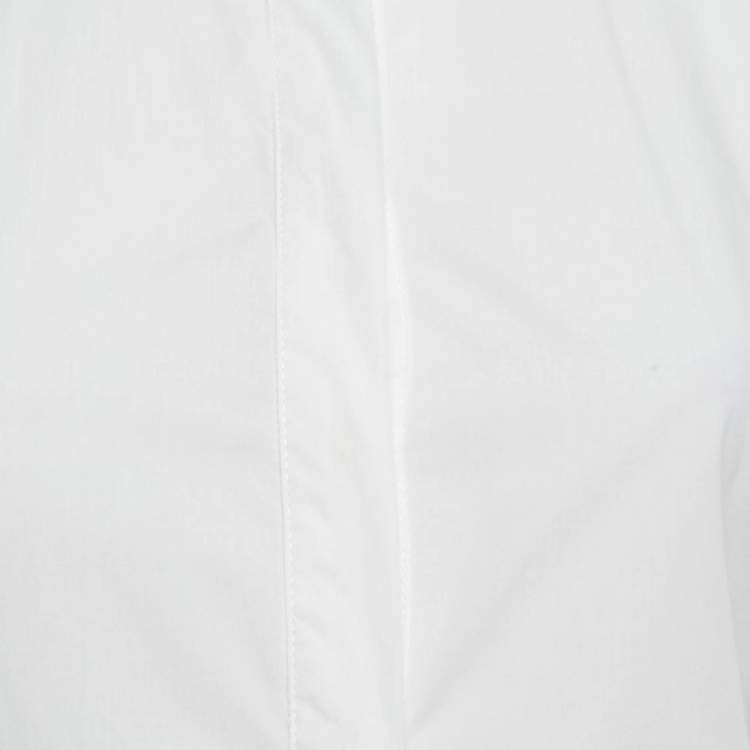 مملوكة مسبقًا Emporio Armani White Poplin Belted Shirt Dress M
