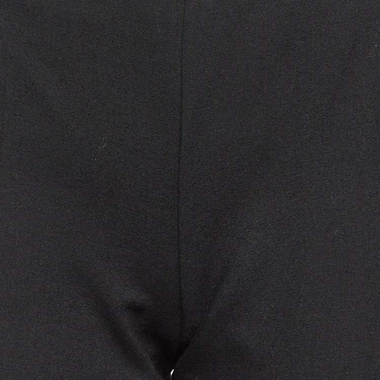 Pre Owned Emporio Armani Black Wool Wide Leg Trousers S