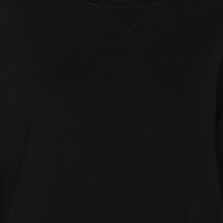 Pre Owned Emporio Armani Black Fabric Tape Logo Sweatshirt M