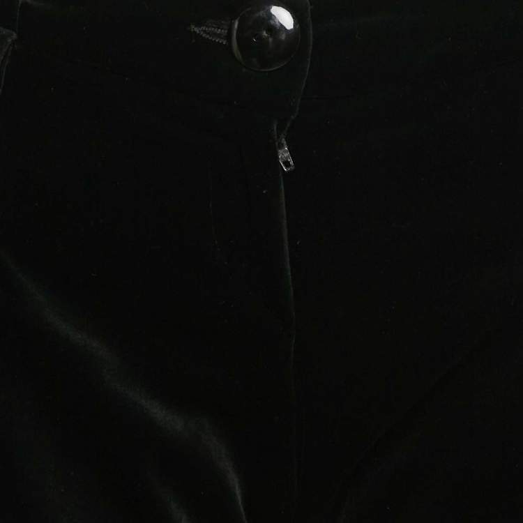 Pre Owned Emporio Armani Black Velvet Shorts S