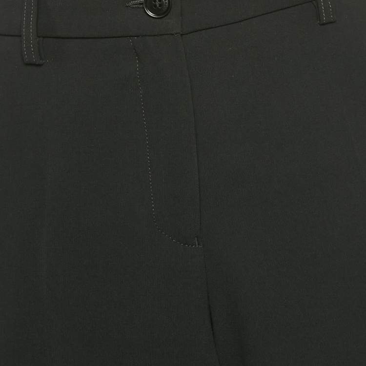Pre Owned Emporio Armani Black Crepe Formal Pants L
