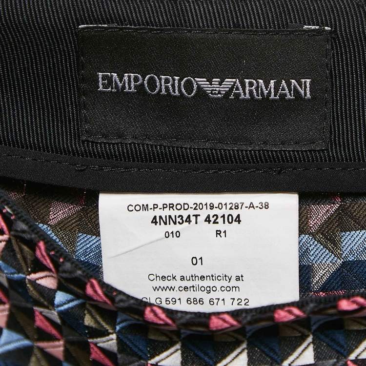 Pre Owned Emporio Armani Multicolor Geometric Jacquard Ruffled Mini Skirt S