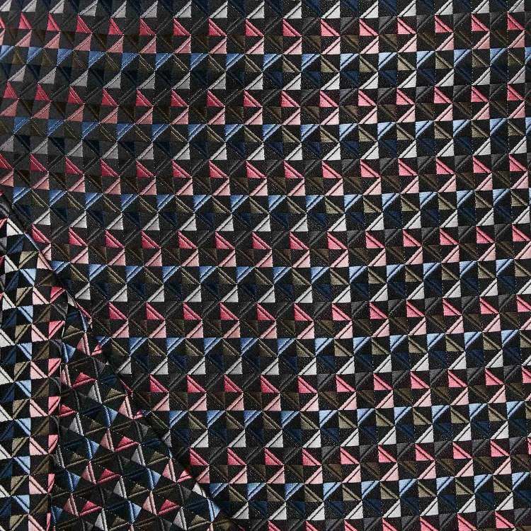 Pre Owned Emporio Armani Multicolor Geometric Jacquard Ruffled Mini Skirt S