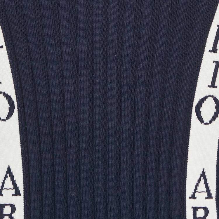 Pre Owned Emporio Armani Icon Navy Blue Logo Cotton Knit Jumper XL