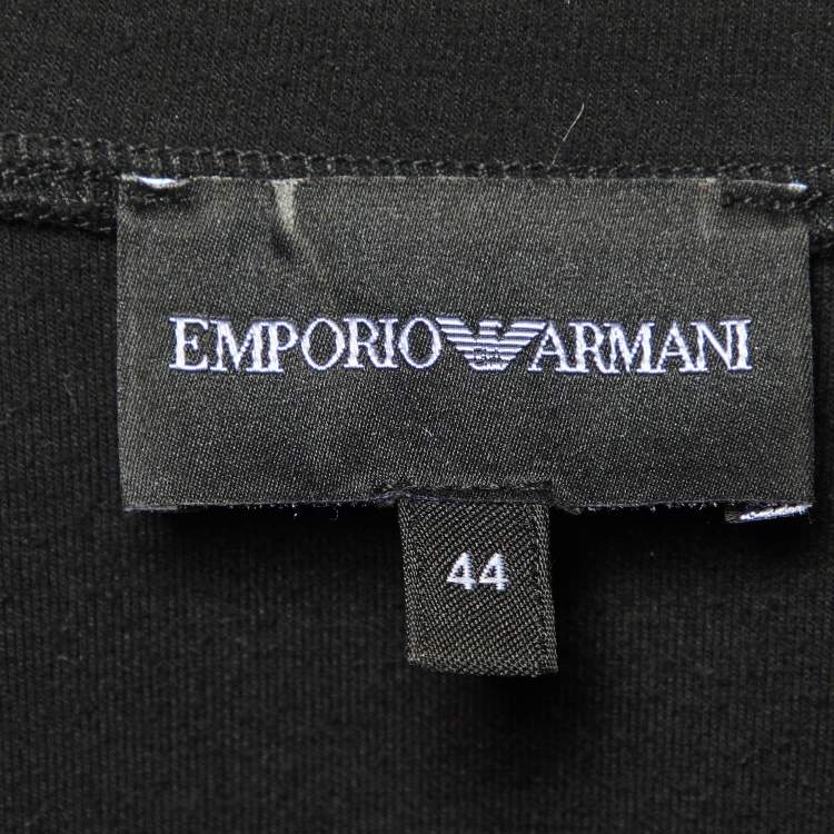 Pre Owned Emporio Armani Black Jersey Crew Neck Jumper M 