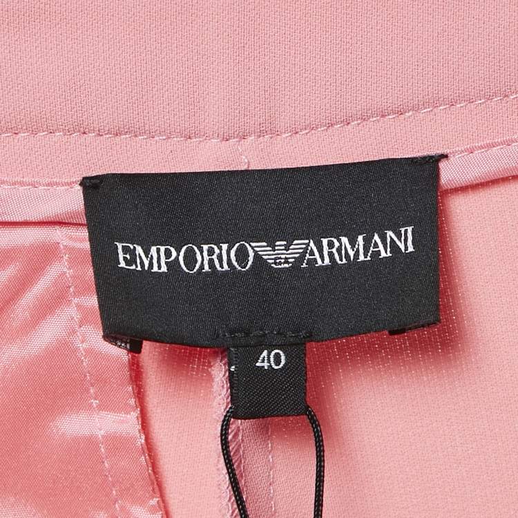 Pre Owned Emporio Armani Pink Crepe Trousers S