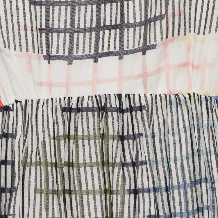 Pre Owned Emporio Armani Multicolor Printed Cotton Blend Sleeveless Maxi Dress L