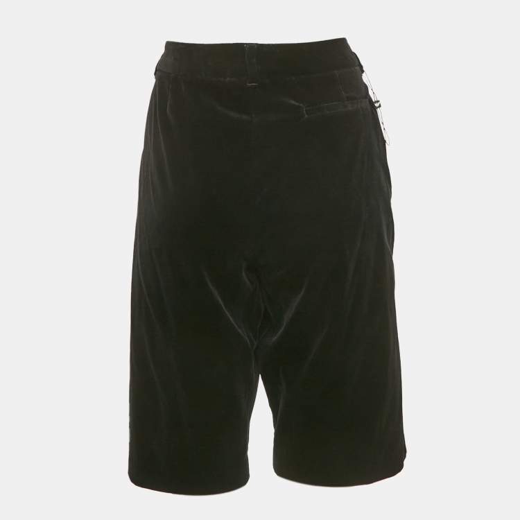 Pre Owned Emporio Armani Black Velvet Shorts L