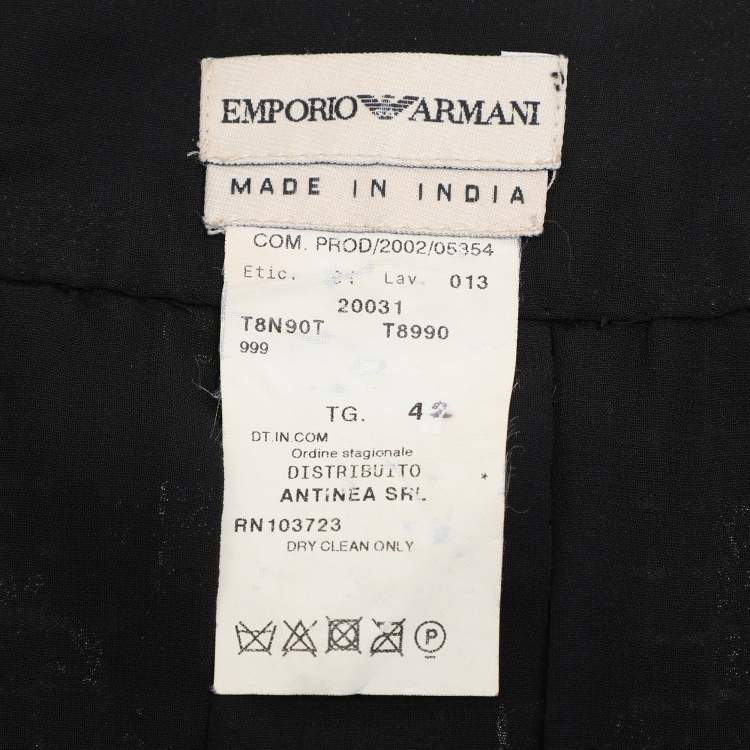 Pre Owned Emporio Armani Black Sequin Mini Skirt M