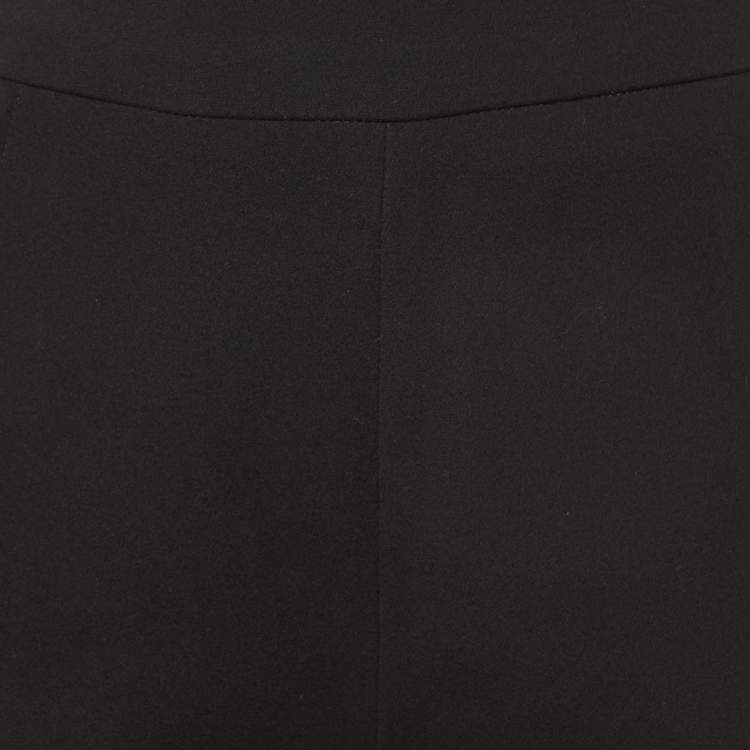 Pre Owned Emporio Armani Black Crepe Tapered Pants S