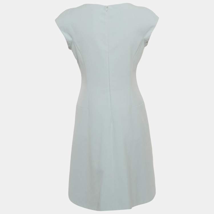Pre Owned Emporio Armani Grey Crepe Sleeveless Mini Dress M