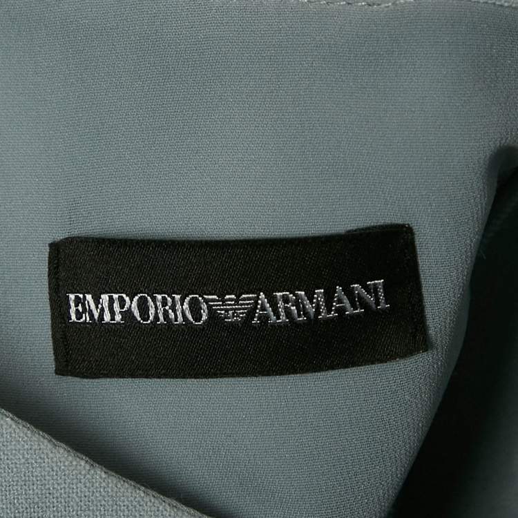 Pre Owned Emporio Armani Grey Crepe Sleeveless Mini Dress M