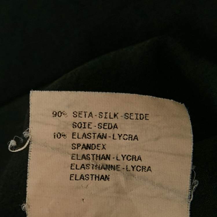 Pre Owned Emporio Armani Black Silk Pleat Detail Ruffled Sleeveless Blouse M