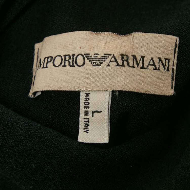 Pre Owned Emporio Armani Black Turtleneck Pocket Detail Long Sleeve Pullover L
