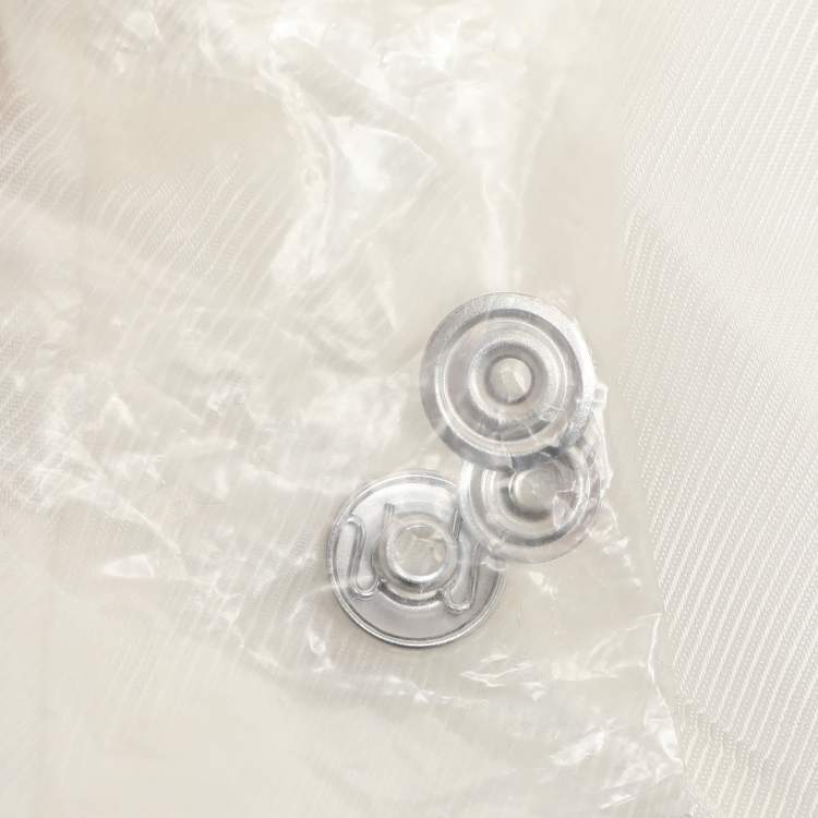 Pre Owned Emporio Armani White Fabric Button Front Top S