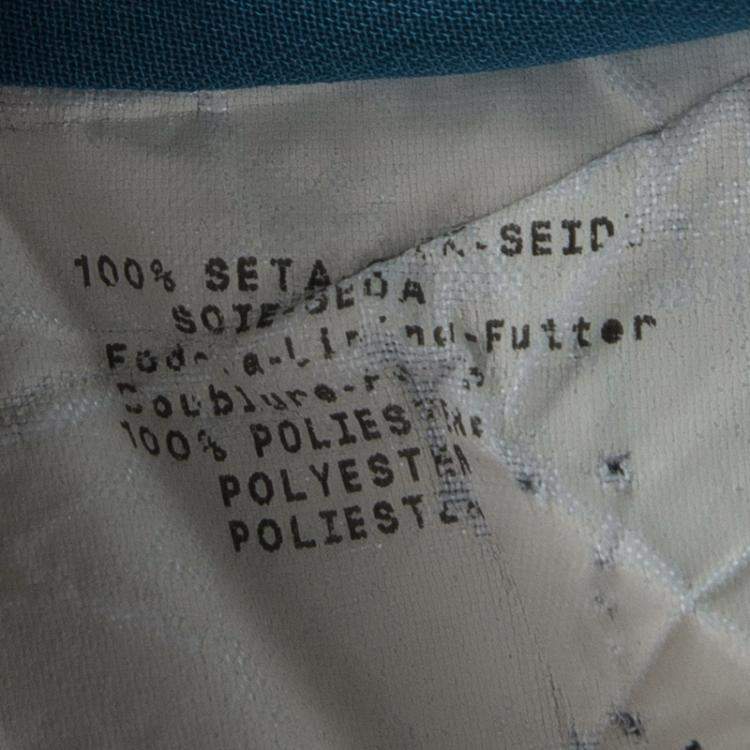 Pre Owned Emporio Armani Blue Felt Panel Detail Sleeveless Top L