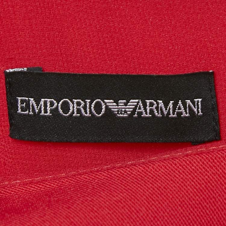 Pre Owned Emporio Armani Red Wool Blend Sleeveless Short Dress M