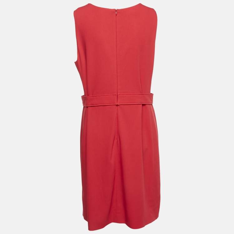 Pre Owned Emporio Armani Red Wool Blend Sleeveless Short Dress M