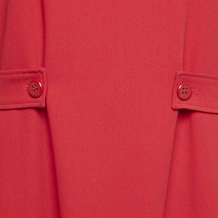 Pre Owned Emporio Armani Red Wool Blend Sleeveless Short Dress M