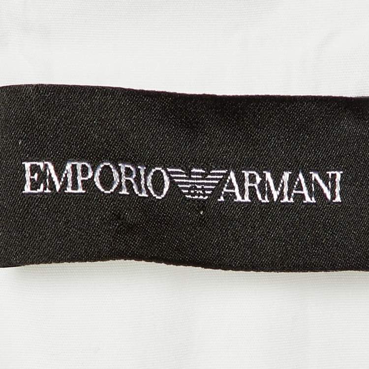 Pre Owned Emporio Armani White Cotton Button Front Shirt M 