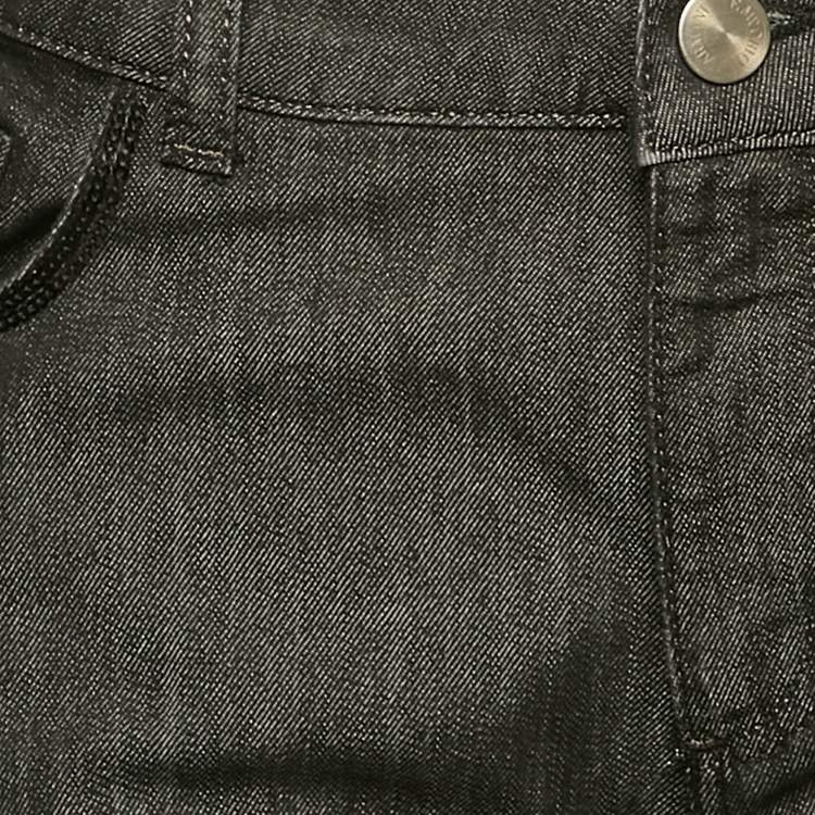 Pre Owned Emporio Armani Grey Sequin Embroidered Denim Dakota Jeans M Waist 29"