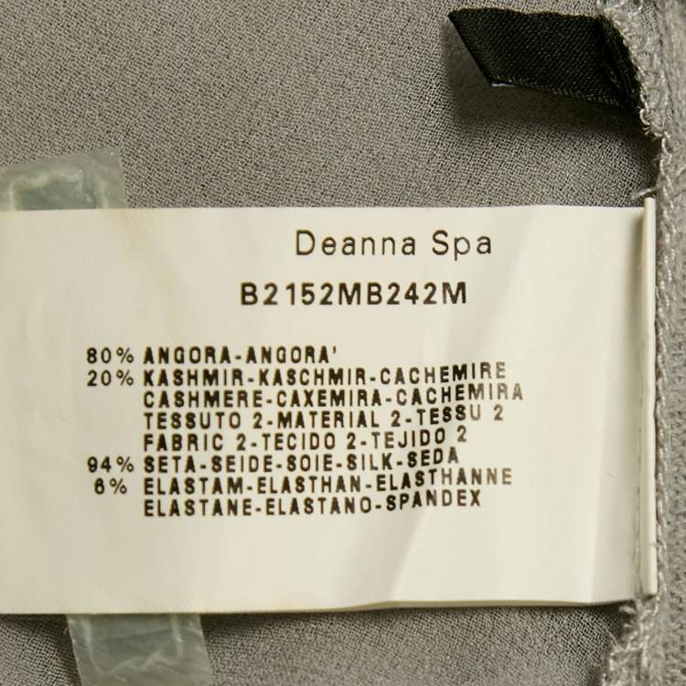 Pre Owned Emporio Armani Grey Wool Knit Embellished Top S