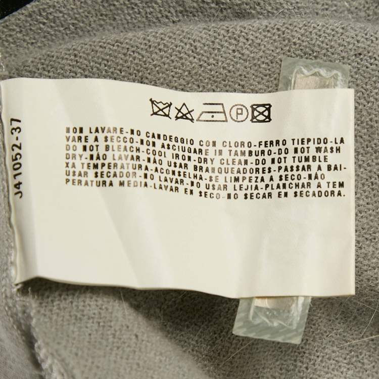 Pre Owned Emporio Armani Grey Wool Knit Embellished Top S