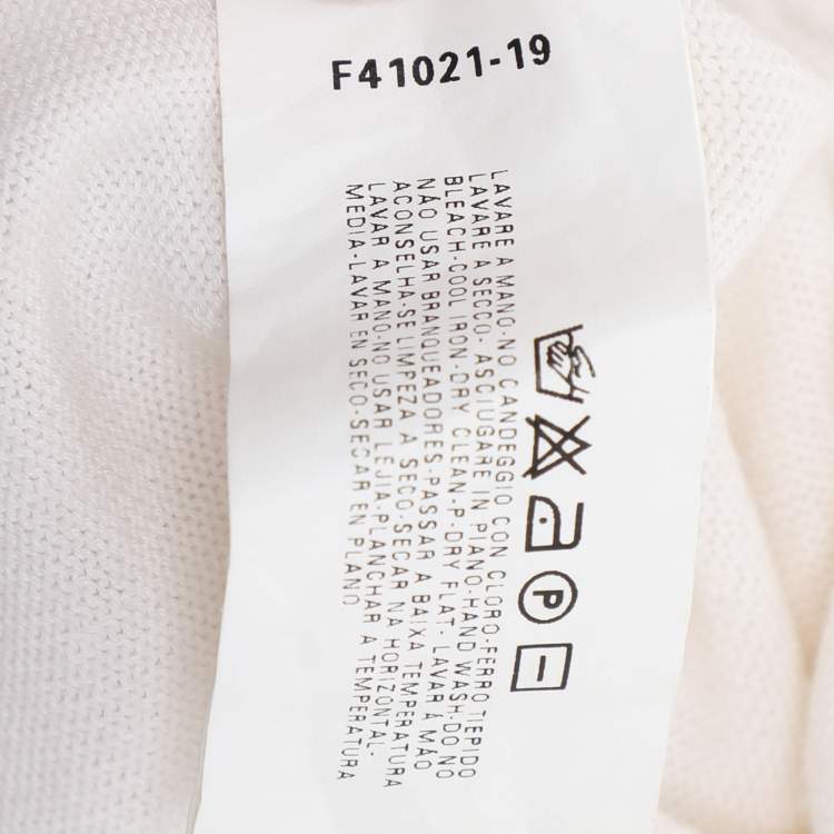 Pre Owned Emporio Armani Cream Cotton Knit Top M
