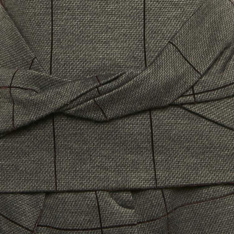Pre Owned Emporio Armani Grey Checks Cotton Top and Pants Set S