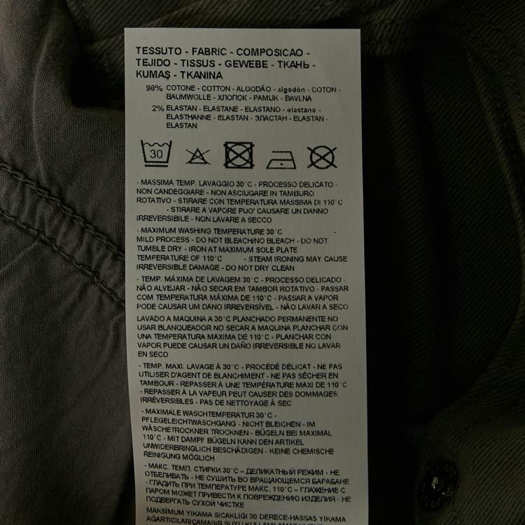 مملوكة مسبقًا Emporio Armani Grey Cotton Drill Skinny Jeans L Waist 31"