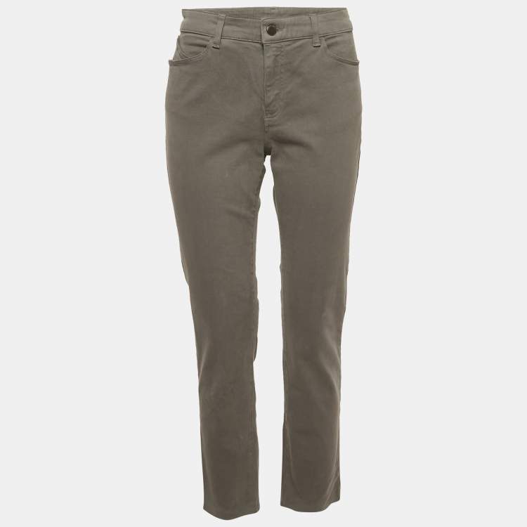 مملوكة مسبقًا Emporio Armani Grey Cotton Drill Skinny Jeans L Waist 31"
