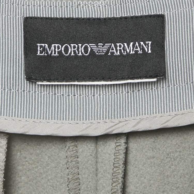 Pre Owned Emporio Armani Green Felt Cargo Pants M