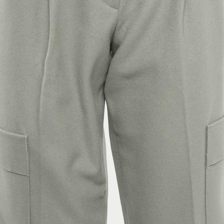 Pre Owned Emporio Armani Green Felt Cargo Pants M