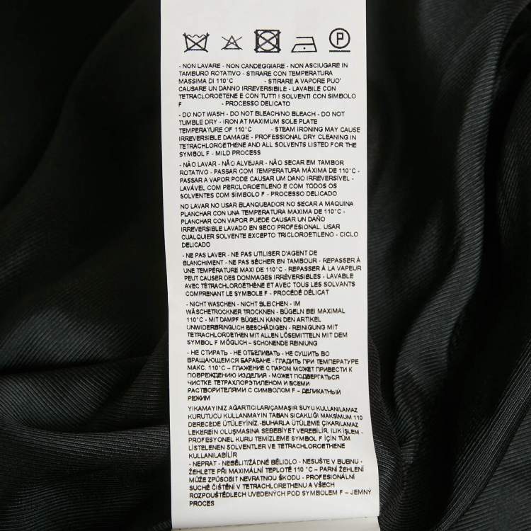 Pre Owned Emporio Armani Black Stripe Wool Blend Double Breasted Mid-Length Coat XL