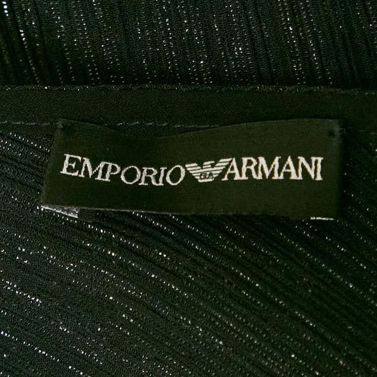 Pre Owned Emporio Armani Black Lurex Tank Top M