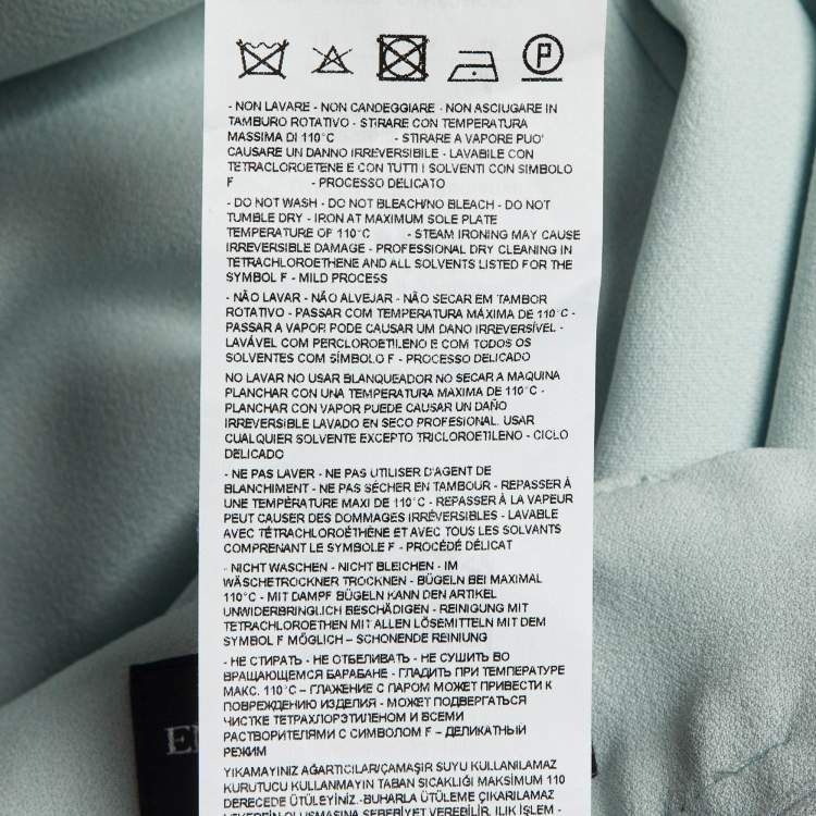 Pre Owned Emporio Armani Pale Blue Crepe Pencil Skirt L