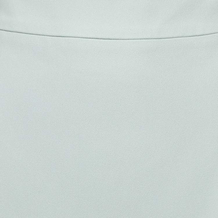 Pre Owned Emporio Armani Pale Blue Crepe Pencil Skirt L