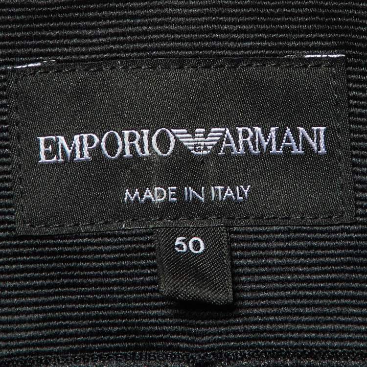 Pre Owned Emporio Armani Black Knit Double Breasted Jacket XL