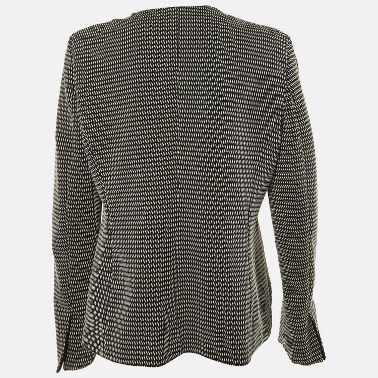 Pre Owned Emporio Armani Black Knit Double Breasted Jacket XL